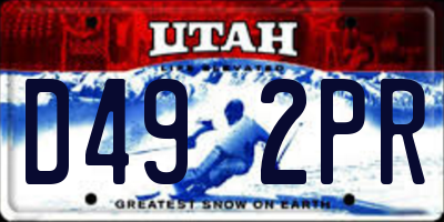 UT license plate D492PR