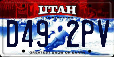 UT license plate D492PV