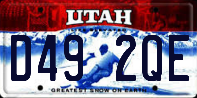 UT license plate D492QE