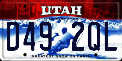 UT license plate D492QL