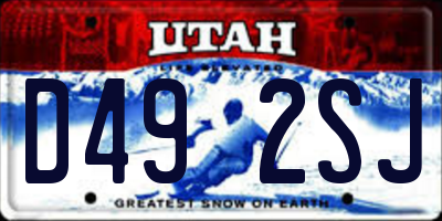 UT license plate D492SJ