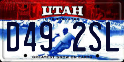 UT license plate D492SL