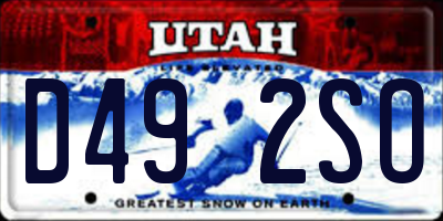 UT license plate D492SO