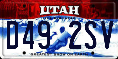 UT license plate D492SV