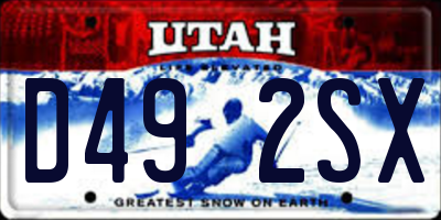 UT license plate D492SX