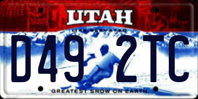 UT license plate D492TC