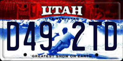 UT license plate D492TD