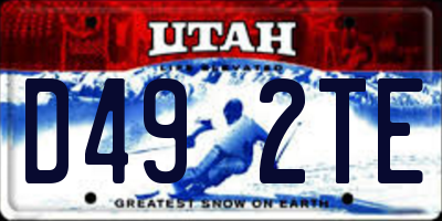 UT license plate D492TE