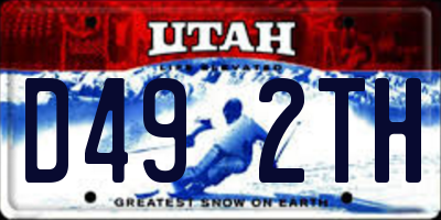 UT license plate D492TH