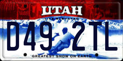 UT license plate D492TL