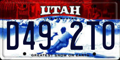UT license plate D492TO