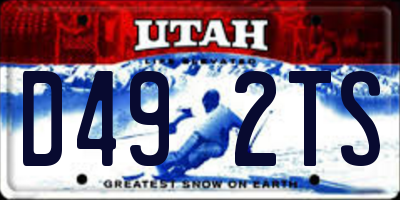 UT license plate D492TS