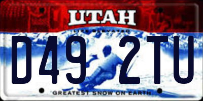 UT license plate D492TU