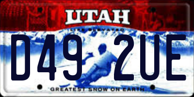 UT license plate D492UE