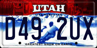 UT license plate D492UX