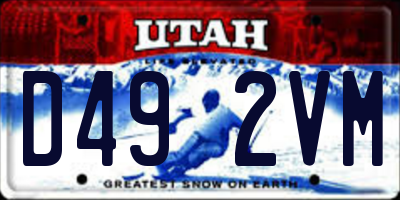 UT license plate D492VM