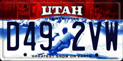 UT license plate D492VW