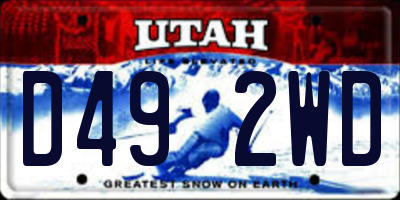 UT license plate D492WD