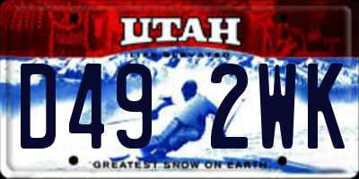 UT license plate D492WK