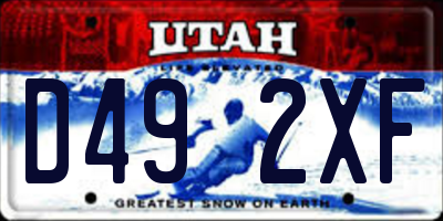 UT license plate D492XF