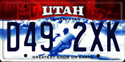 UT license plate D492XK