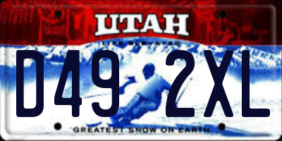 UT license plate D492XL