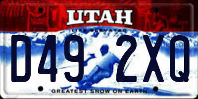 UT license plate D492XQ