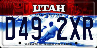 UT license plate D492XR