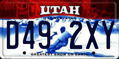 UT license plate D492XY