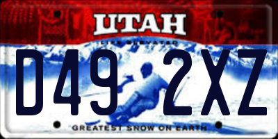 UT license plate D492XZ