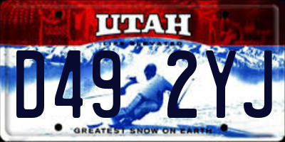 UT license plate D492YJ