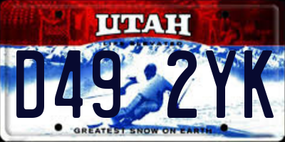 UT license plate D492YK