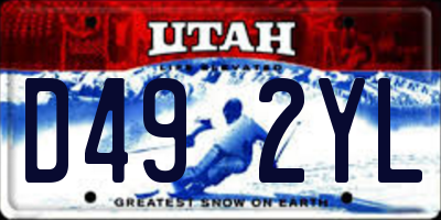 UT license plate D492YL