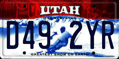 UT license plate D492YR