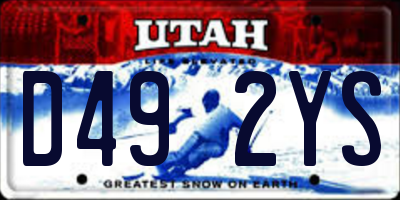 UT license plate D492YS