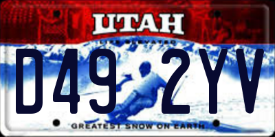 UT license plate D492YV