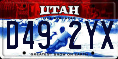 UT license plate D492YX