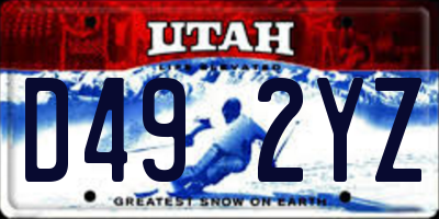 UT license plate D492YZ