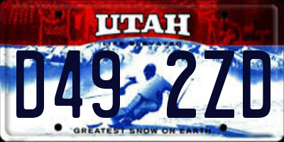 UT license plate D492ZD