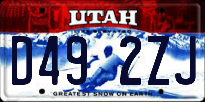 UT license plate D492ZJ