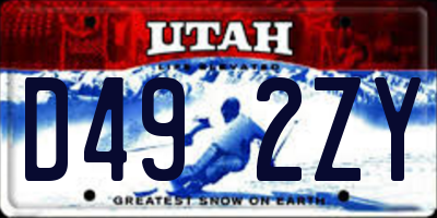 UT license plate D492ZY