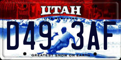 UT license plate D493AF