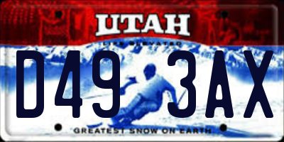 UT license plate D493AX