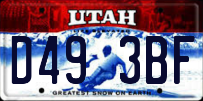 UT license plate D493BF