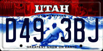 UT license plate D493BJ
