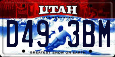UT license plate D493BM