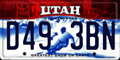 UT license plate D493BN