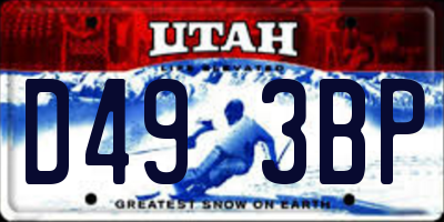 UT license plate D493BP