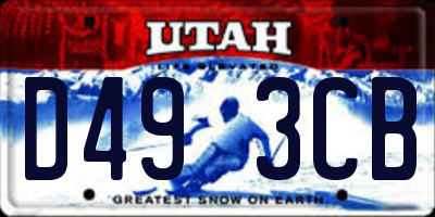 UT license plate D493CB