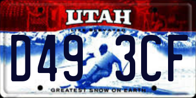 UT license plate D493CF